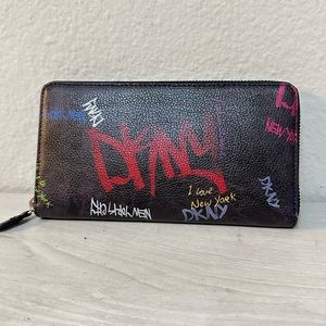 NWOT DKNY Graffiti Black wallet with many compartments